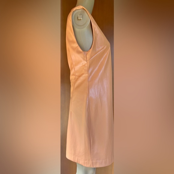 NWOT House of Harlow, Vegan Leather Papaya/Orange Dress Size Small - Picture 4 of 10